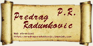 Predrag Radunković vizit kartica